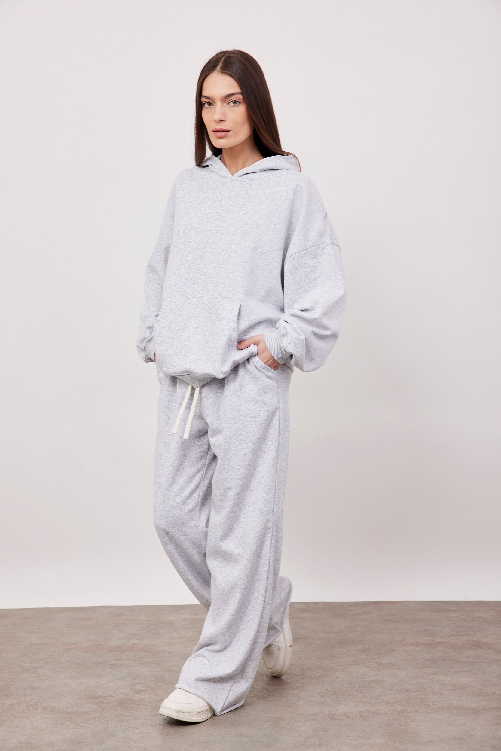 מכנסי פרנץ טרי בסיומת גזורה