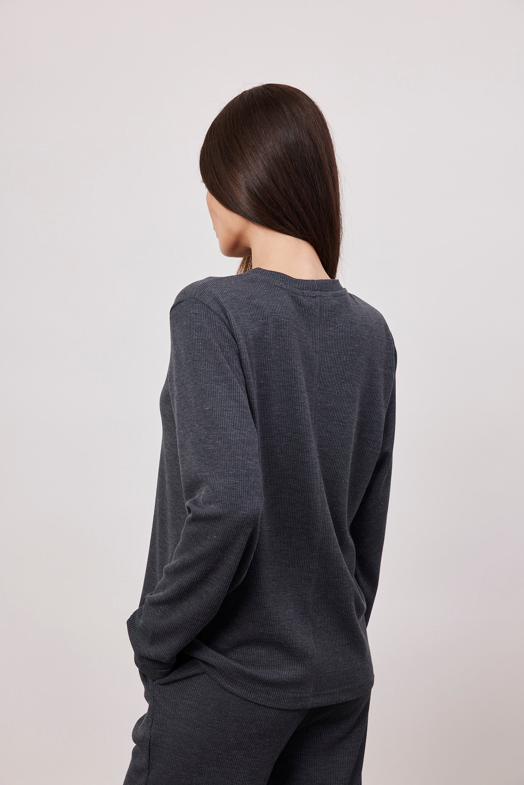 חולצה בד וופל ארוכה