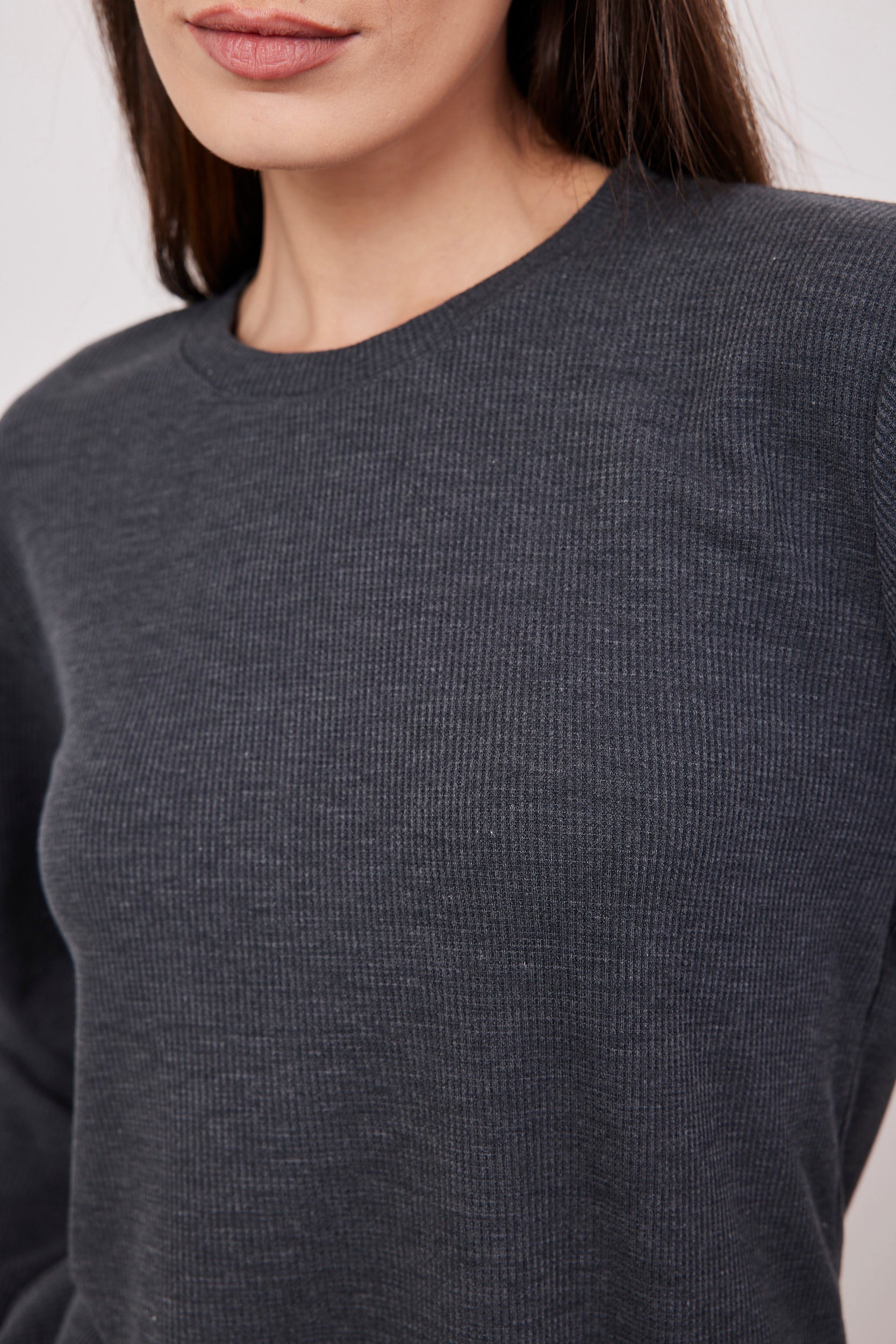 חולצה בד וופל ארוכה