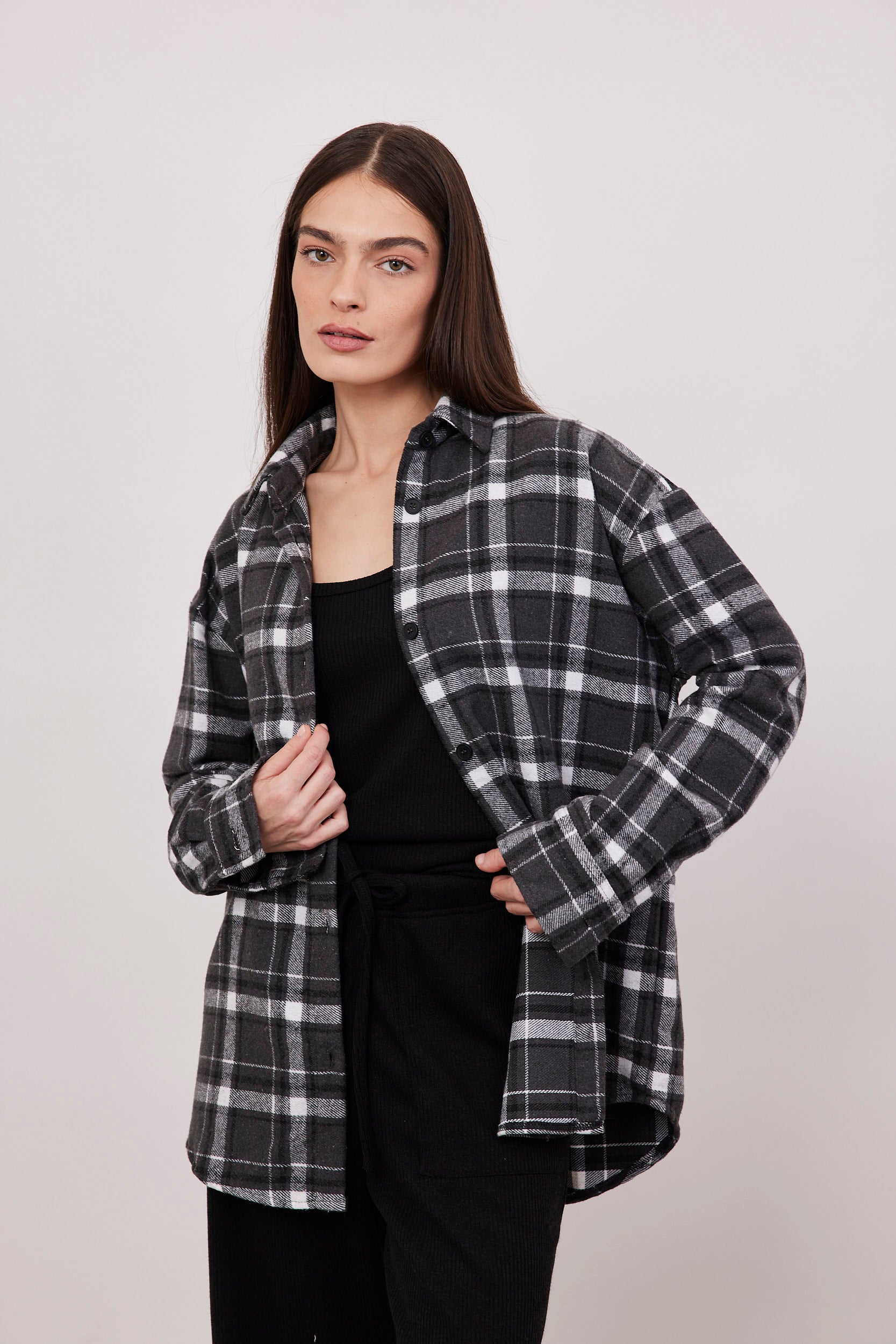 גקט משבצות ארוך