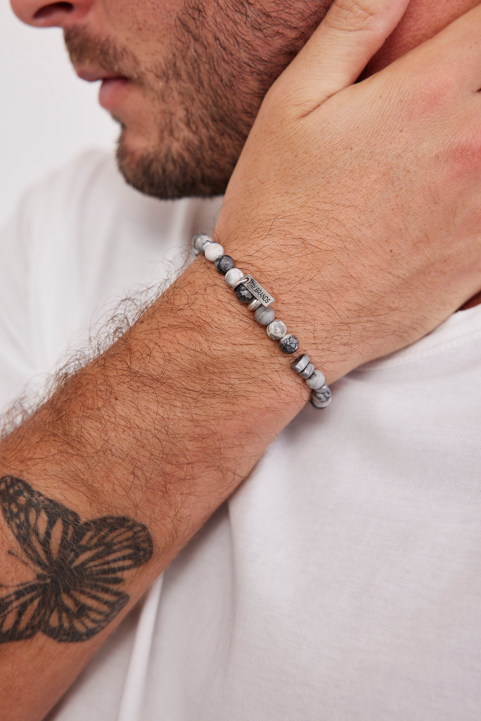 צמיד אפרפר בשילוב אבני גספר