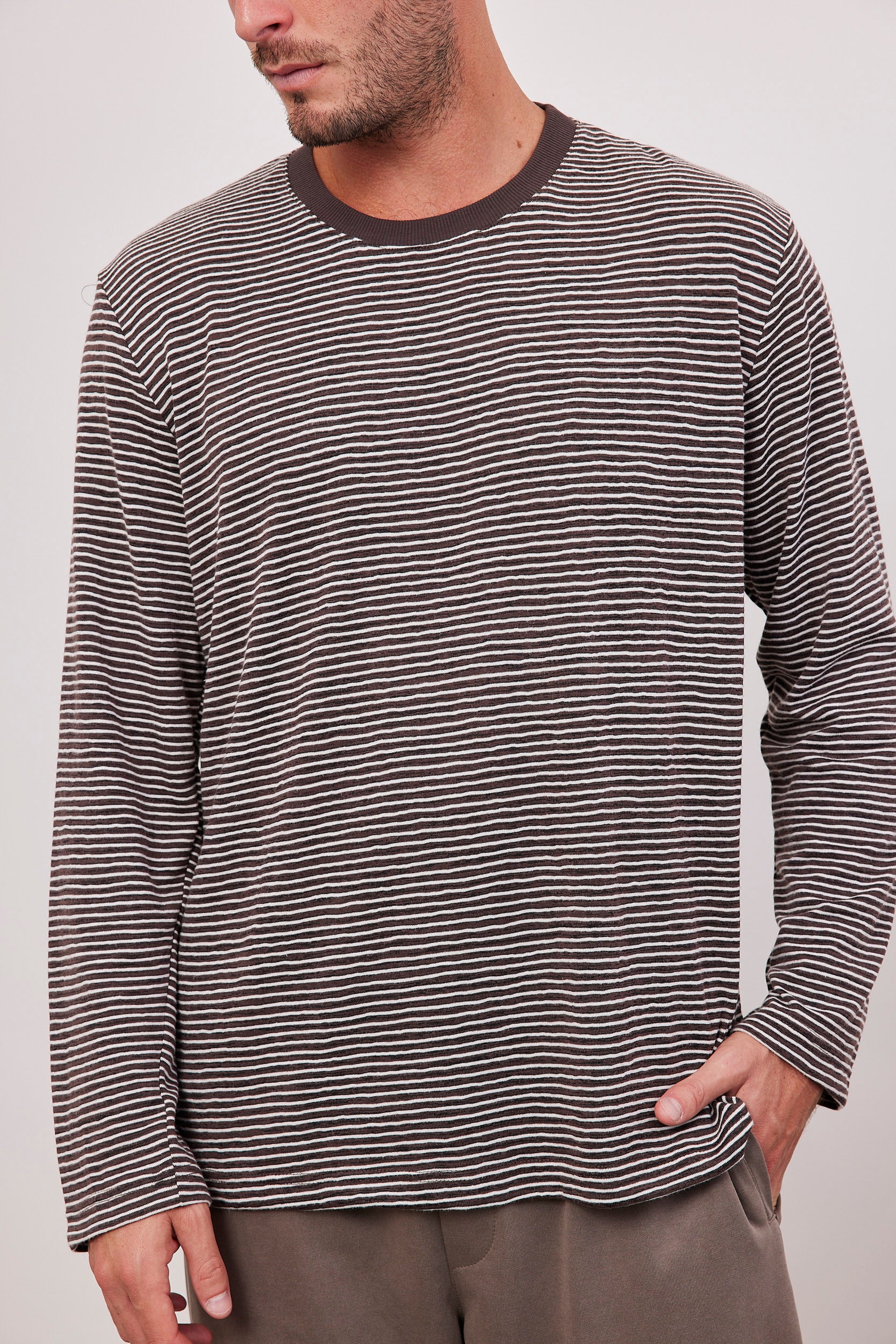 חולצת סריג דקה בהדפס פסים