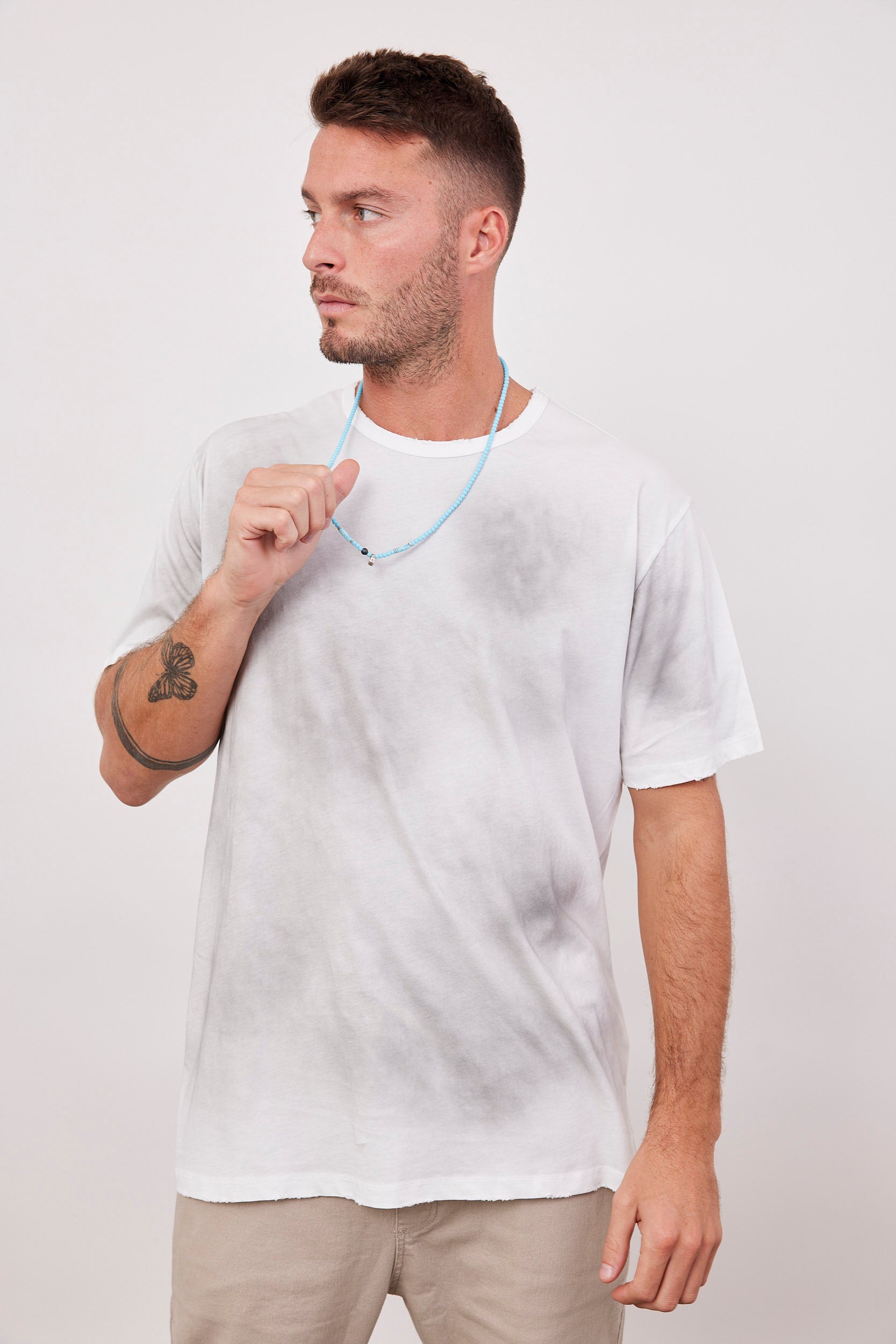 שרשרת משולבת אבנים בגוון תכלת