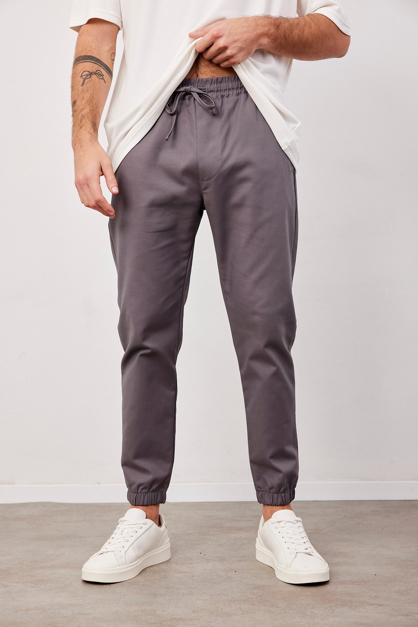 מכנסיים ארוכים עם גומי בסיומת - ITAY BRANDS