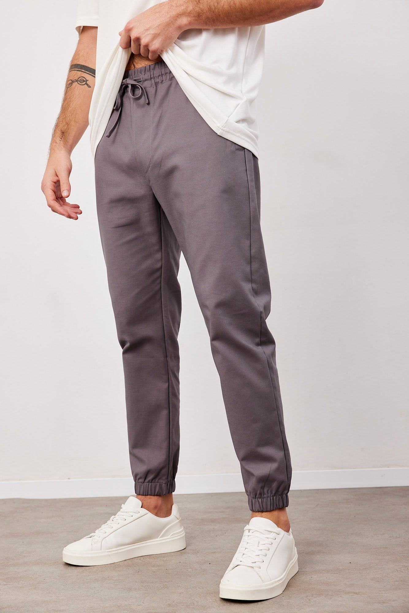 מכנסיים ארוכים עם גומי בסיומת - ITAY BRANDS