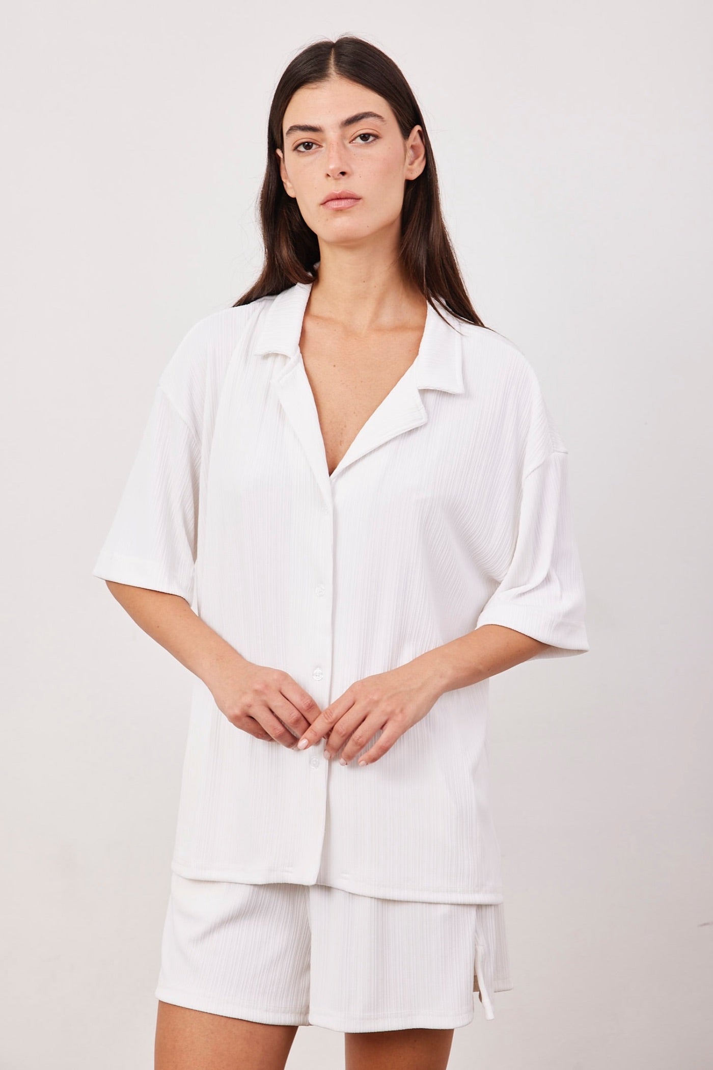 חליפה קצרה בטקסטורת פסים - ITAY BRANDS