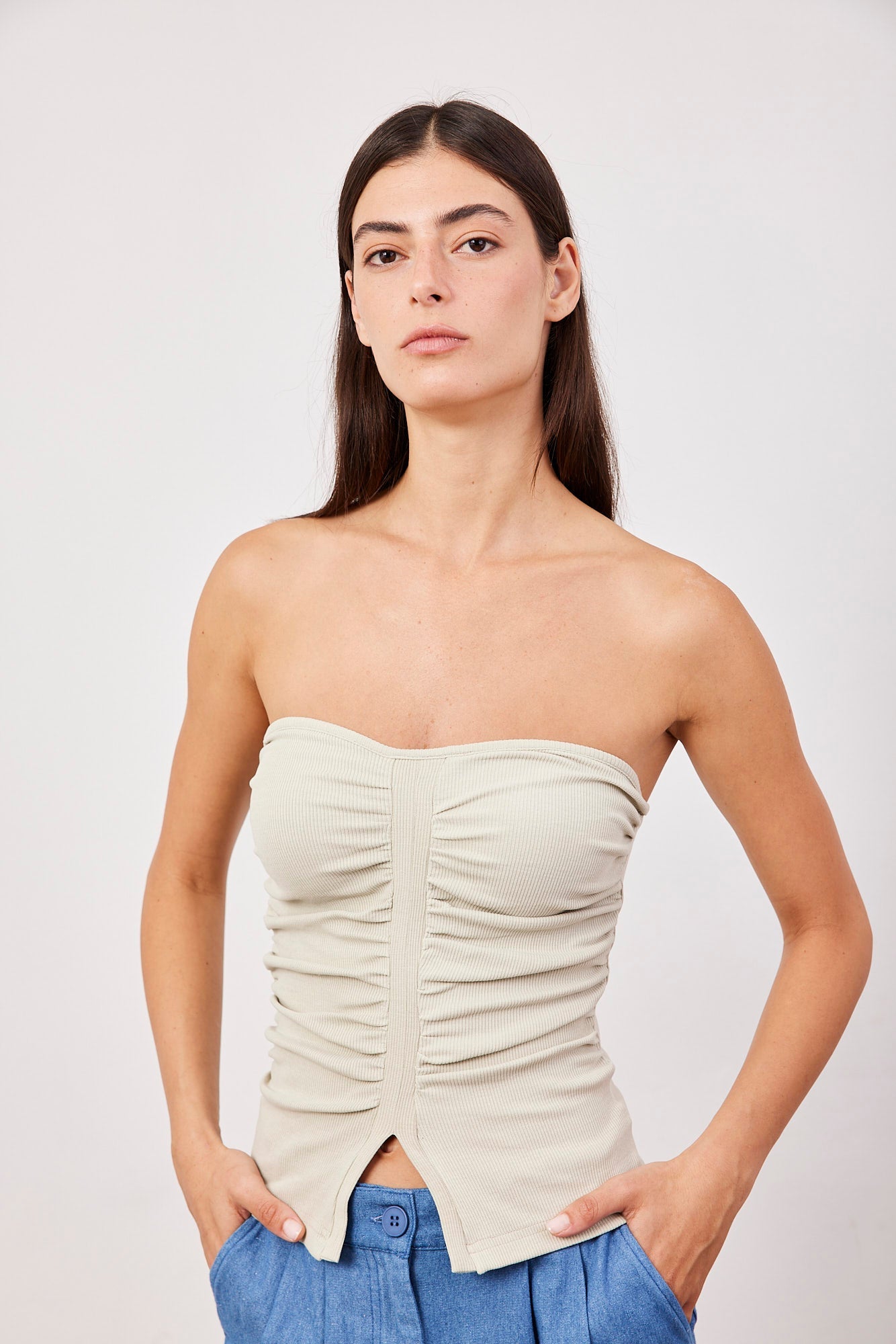 סטרפלס ריב עם כיווצים ושסע - ITAY BRANDS