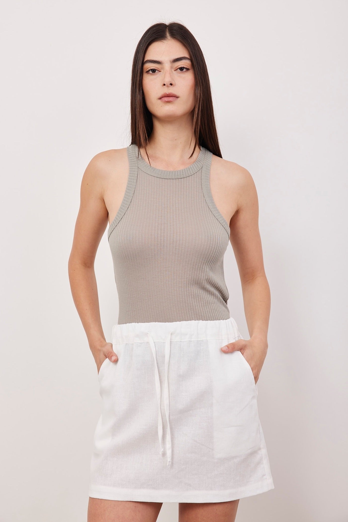 חצאית פשתן קצרה - ITAY BRANDS