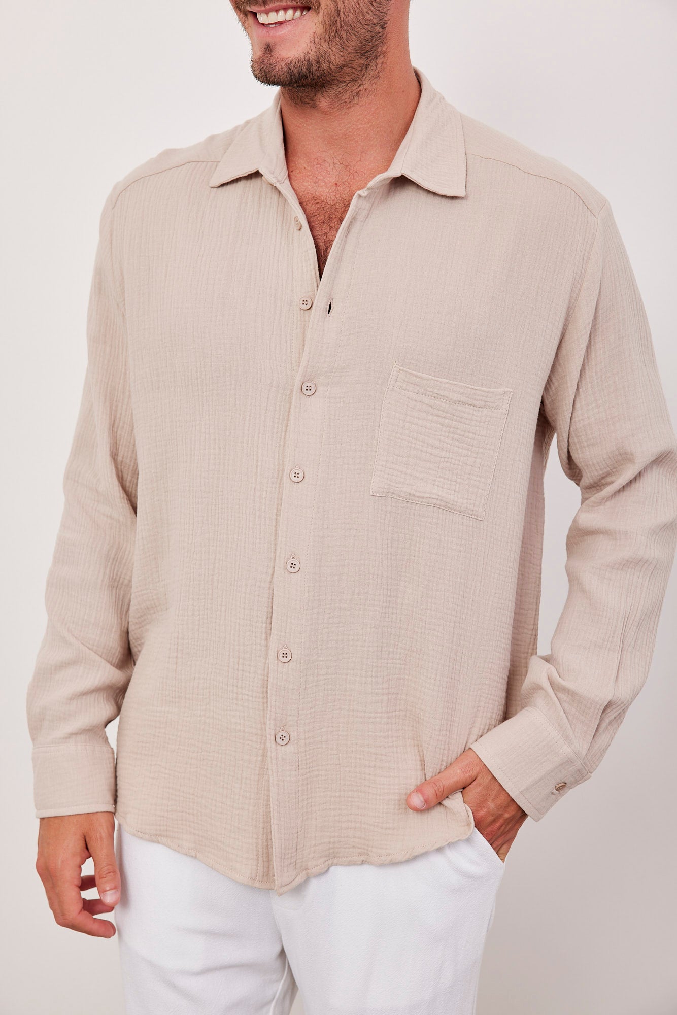 חולצה טטרה ארוכה מכופתרת - ITAY BRANDS