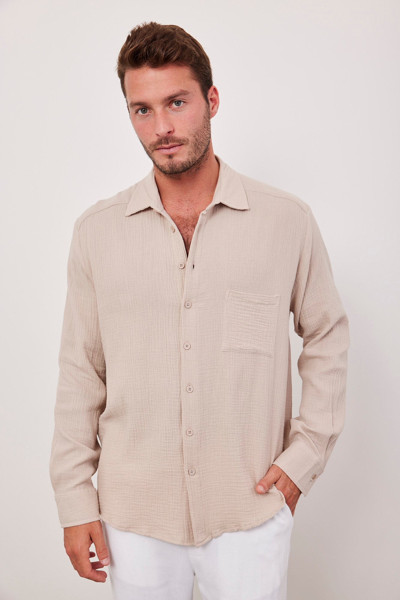 חולצה טטרה ארוכה מכופתרת - ITAY BRANDS