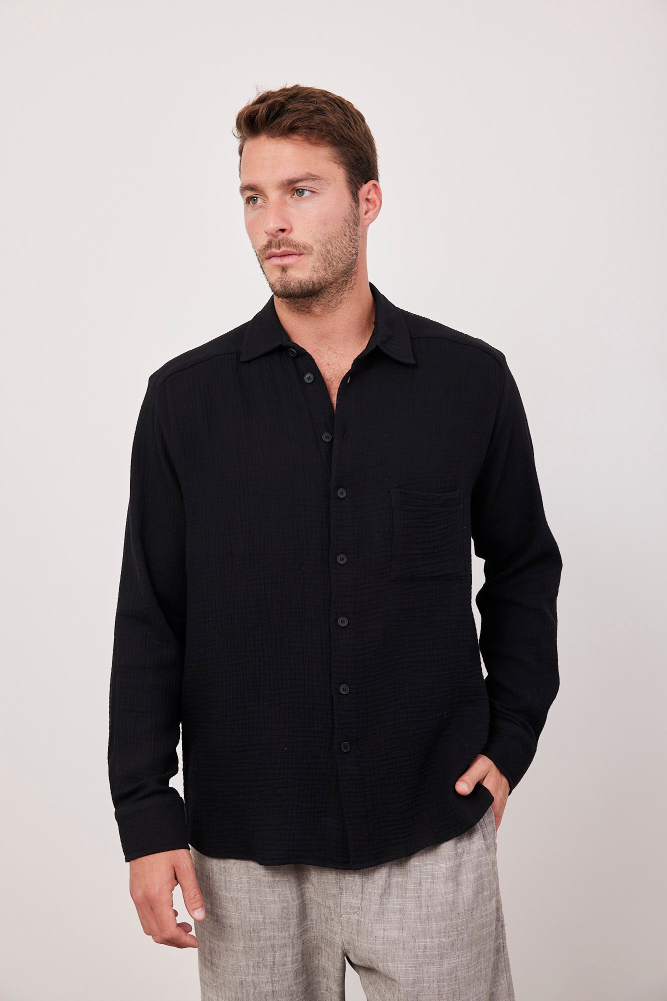 חולצה טטרה ארוכה מכופתרת - ITAY BRANDS