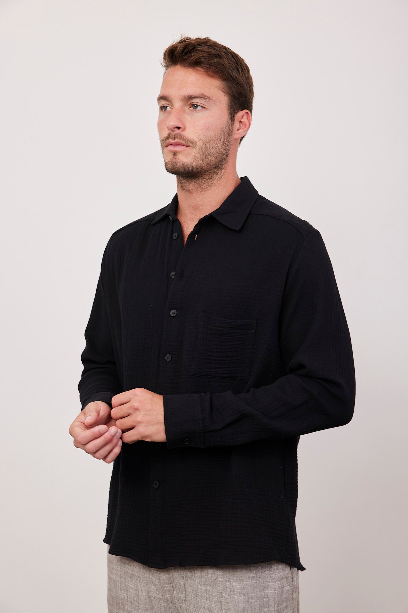 חולצה טטרה ארוכה מכופתרת - ITAY BRANDS