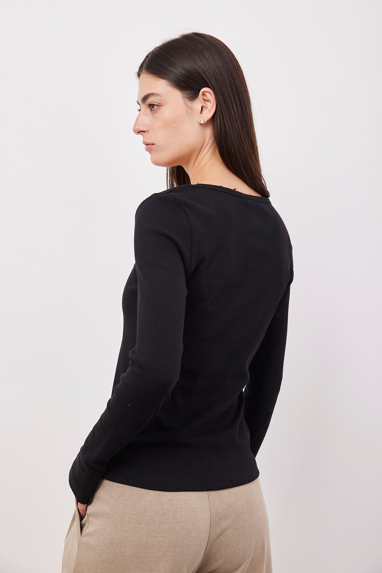 חולצת ריב ארוכה בשילוב קרעים - ITAY BRANDS