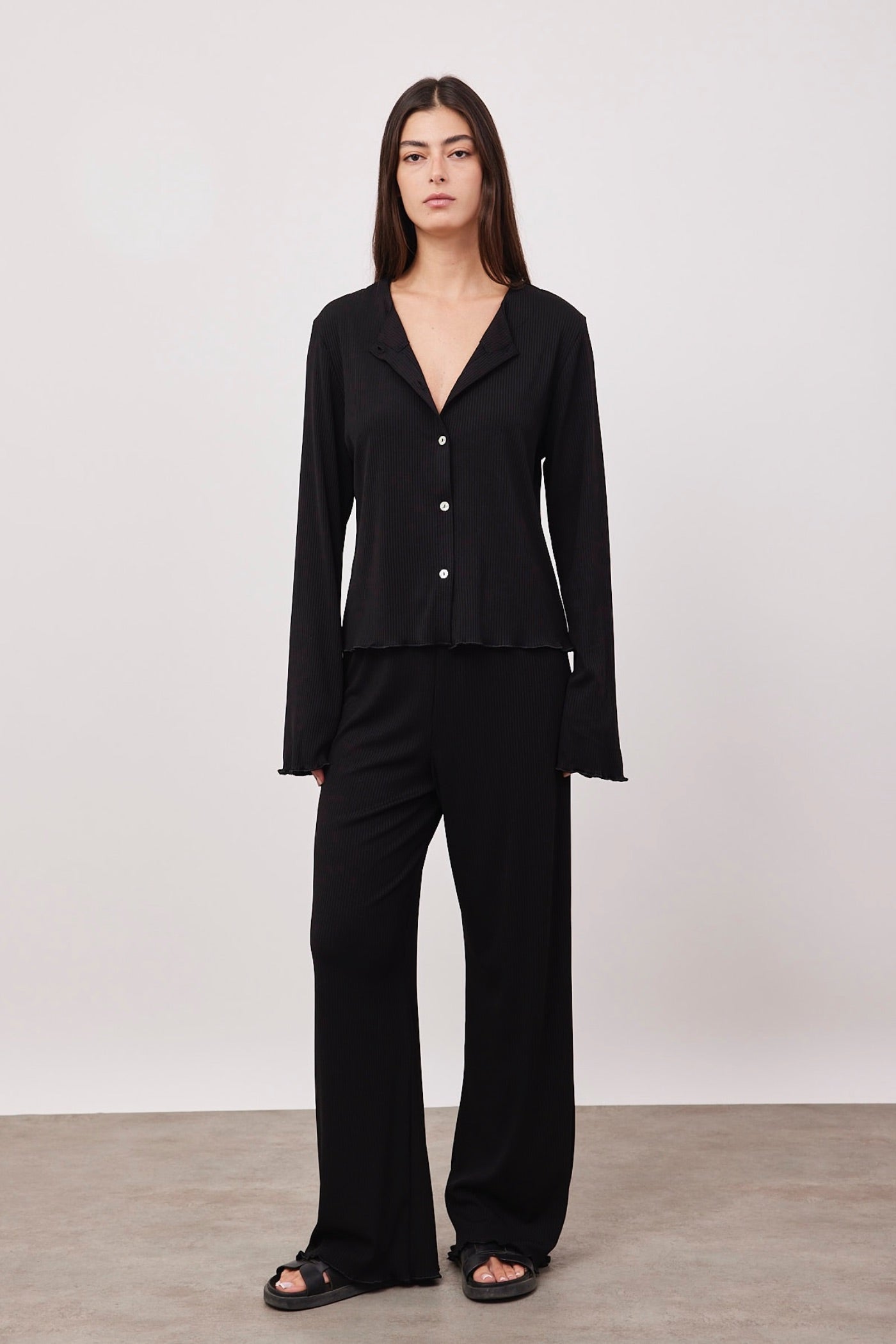 חליפה מכופתרת אוברסייז בטקסטורת פסים - ITAY BRANDS