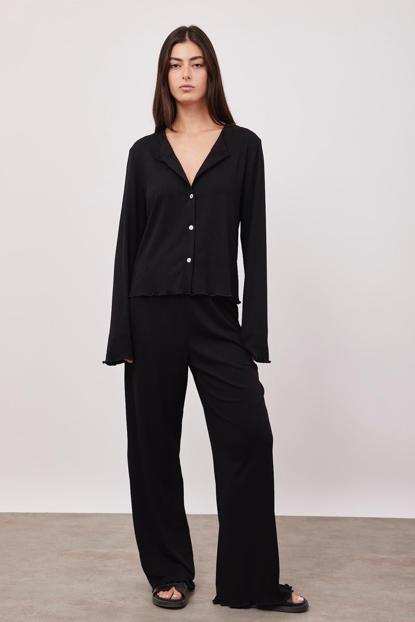 חליפה מכופתרת אוברסייז בטקסטורת פסים - ITAY BRANDS