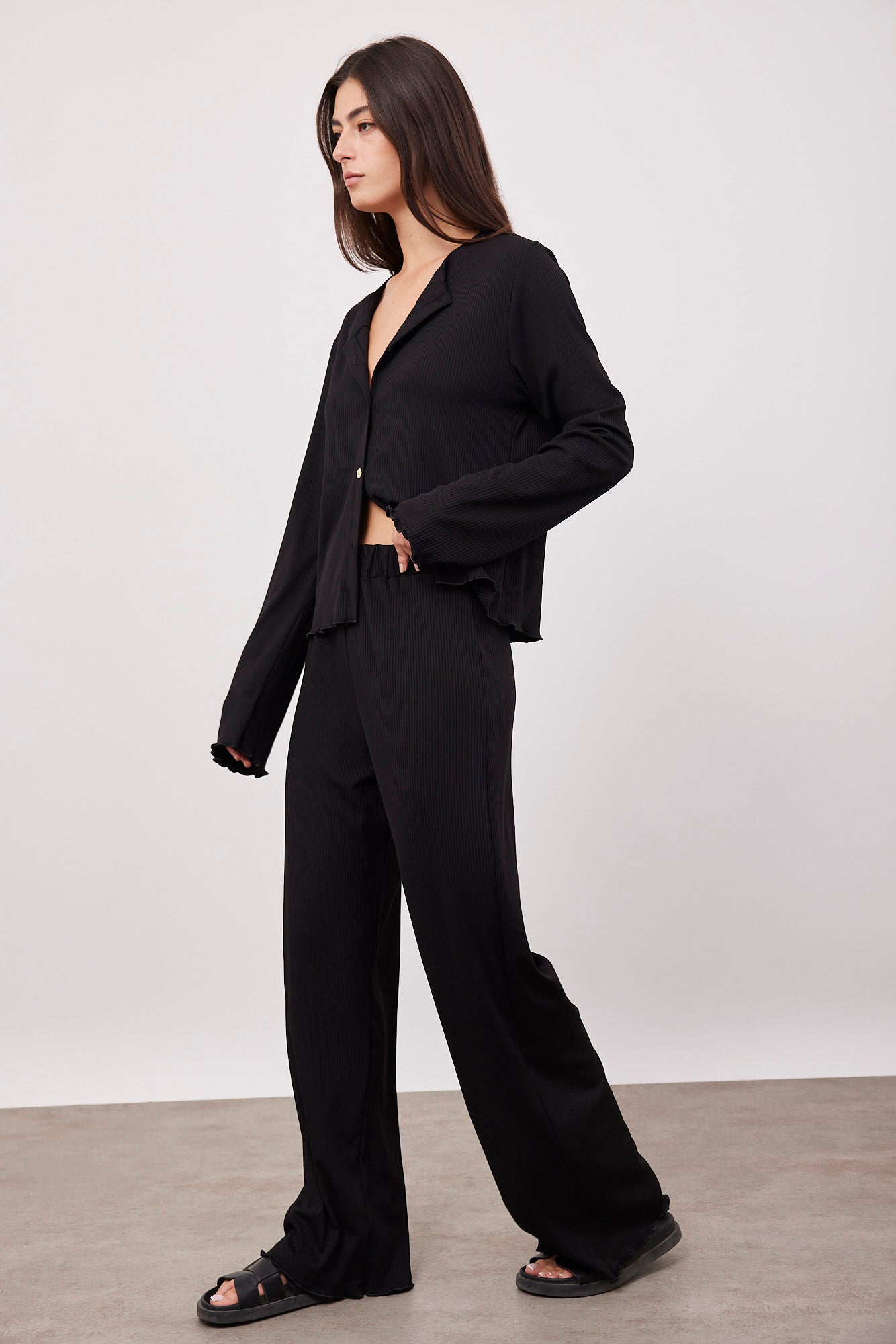 חליפה מכופתרת אוברסייז בטקסטורת פסים - ITAY BRANDS