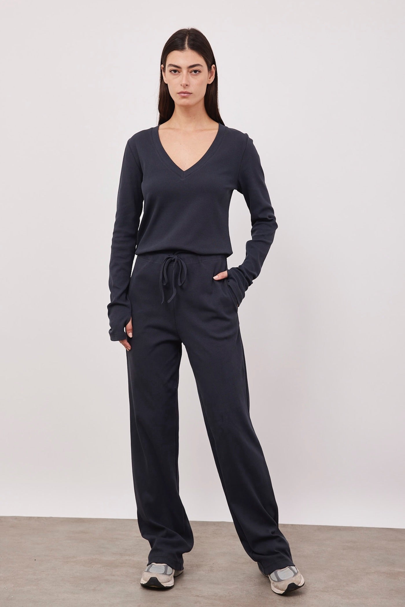 מכנסי ריב ארוכים בגזרה רחבה - ITAY BRANDS