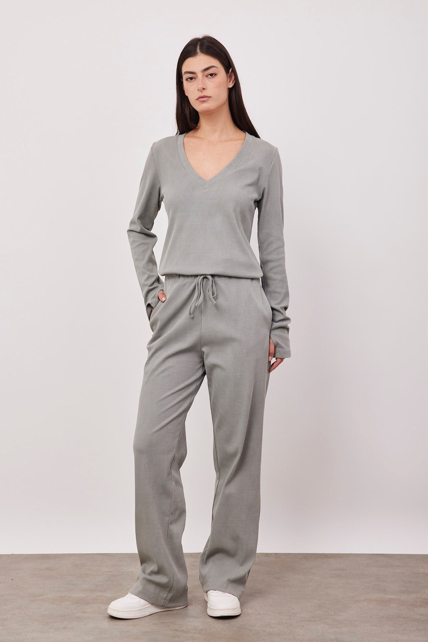 מכנסי ריב ארוכים בגזרה רחבה - ITAY BRANDS