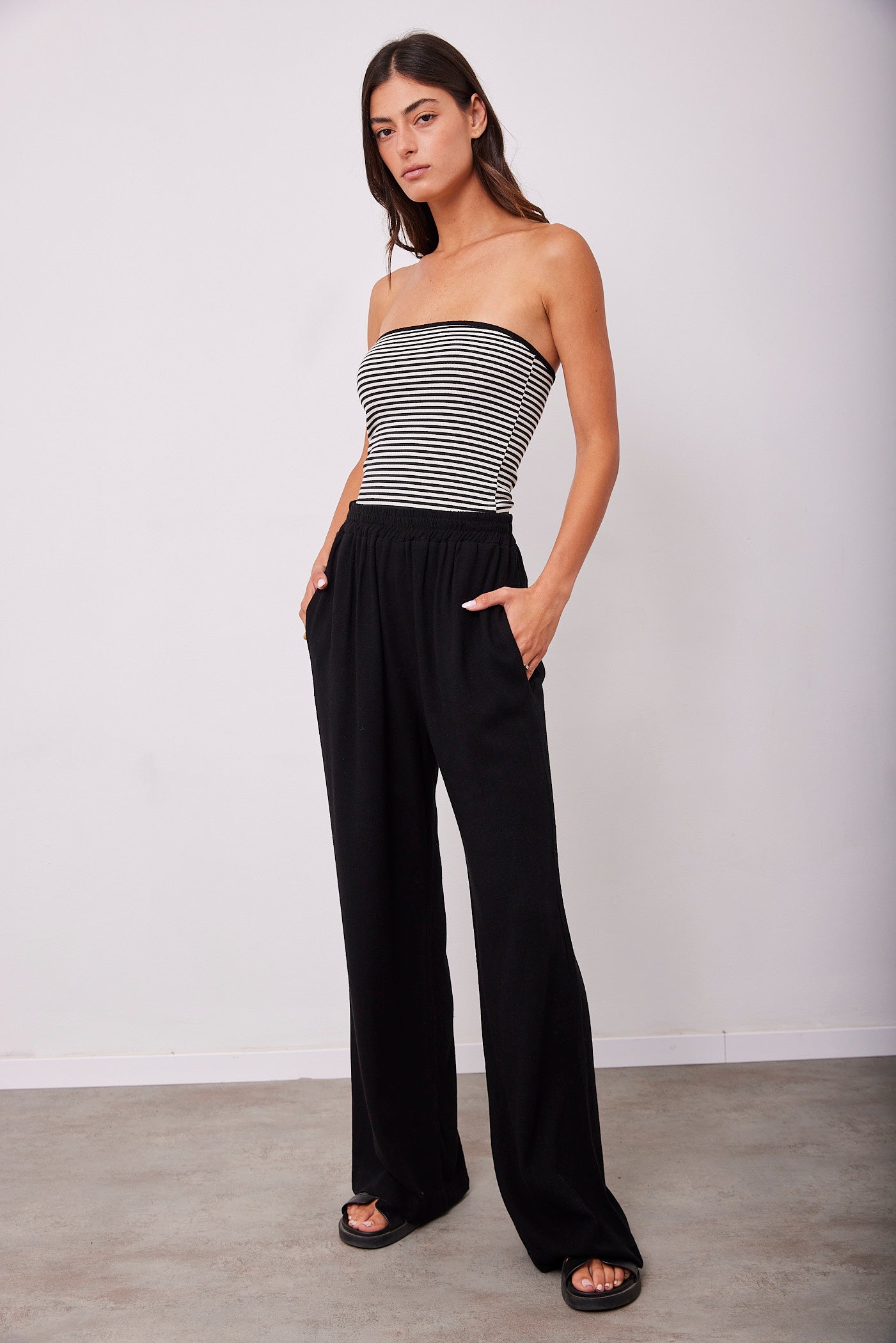 סטרפלס פסים סיומת מודגשת - ITAY BRANDS