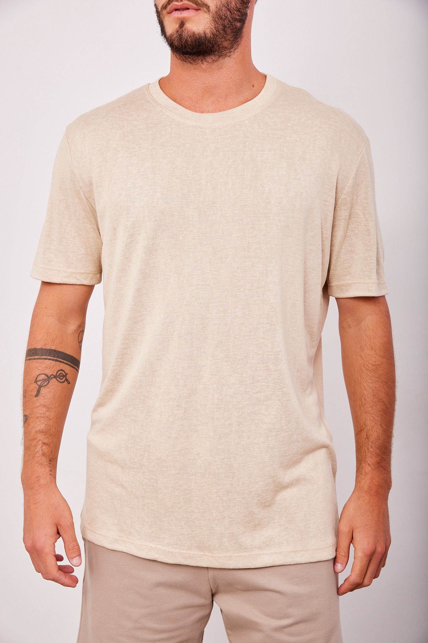 טי-שרט במראה פשתן - ITAY BRANDS