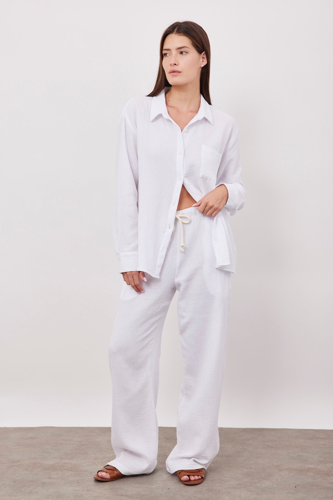 חולצת טטרה מכופתרת ארוכה