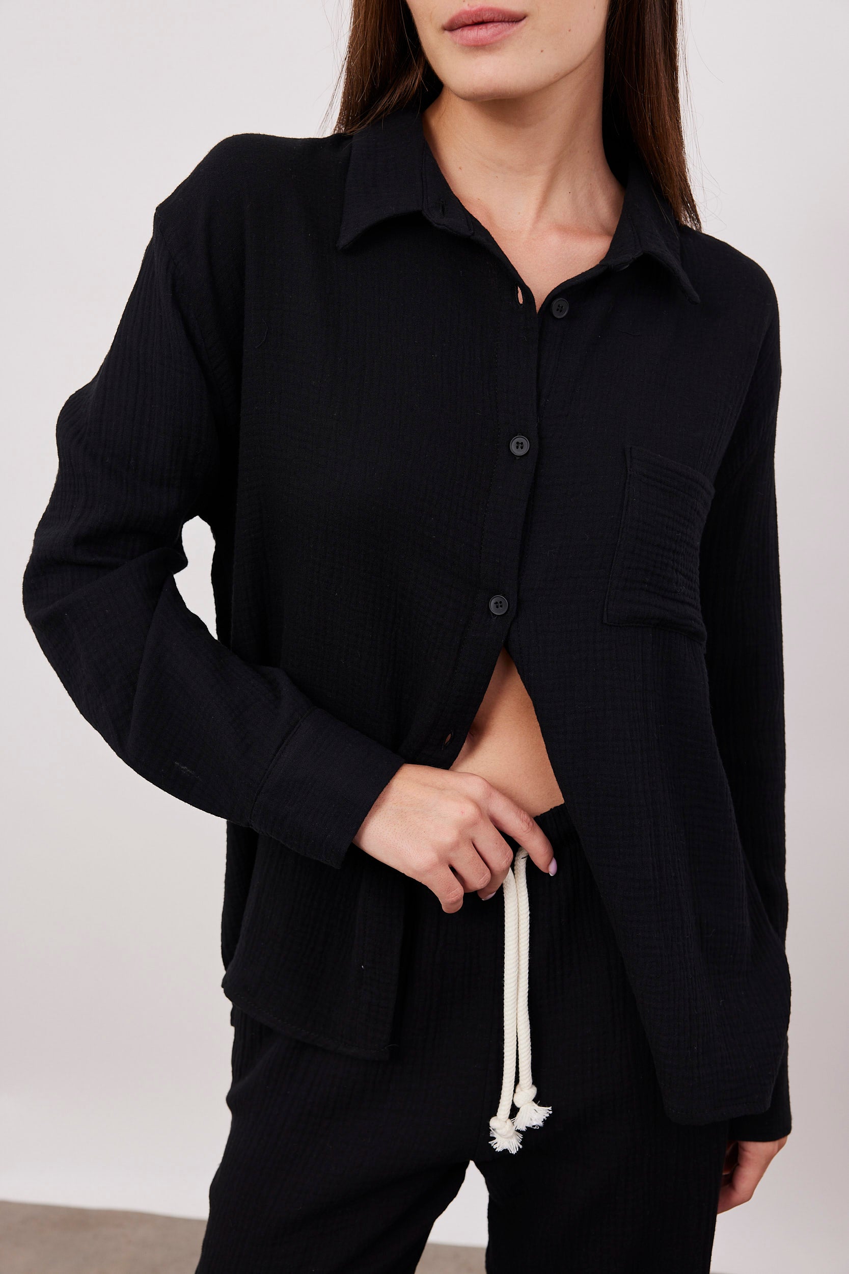 חולצת טטרה מכופתרת ארוכה