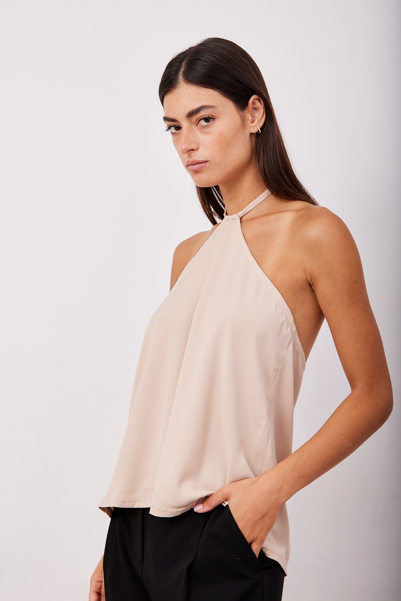 גופיית קולר קשירה במראה סאטן - ITAY BRANDS