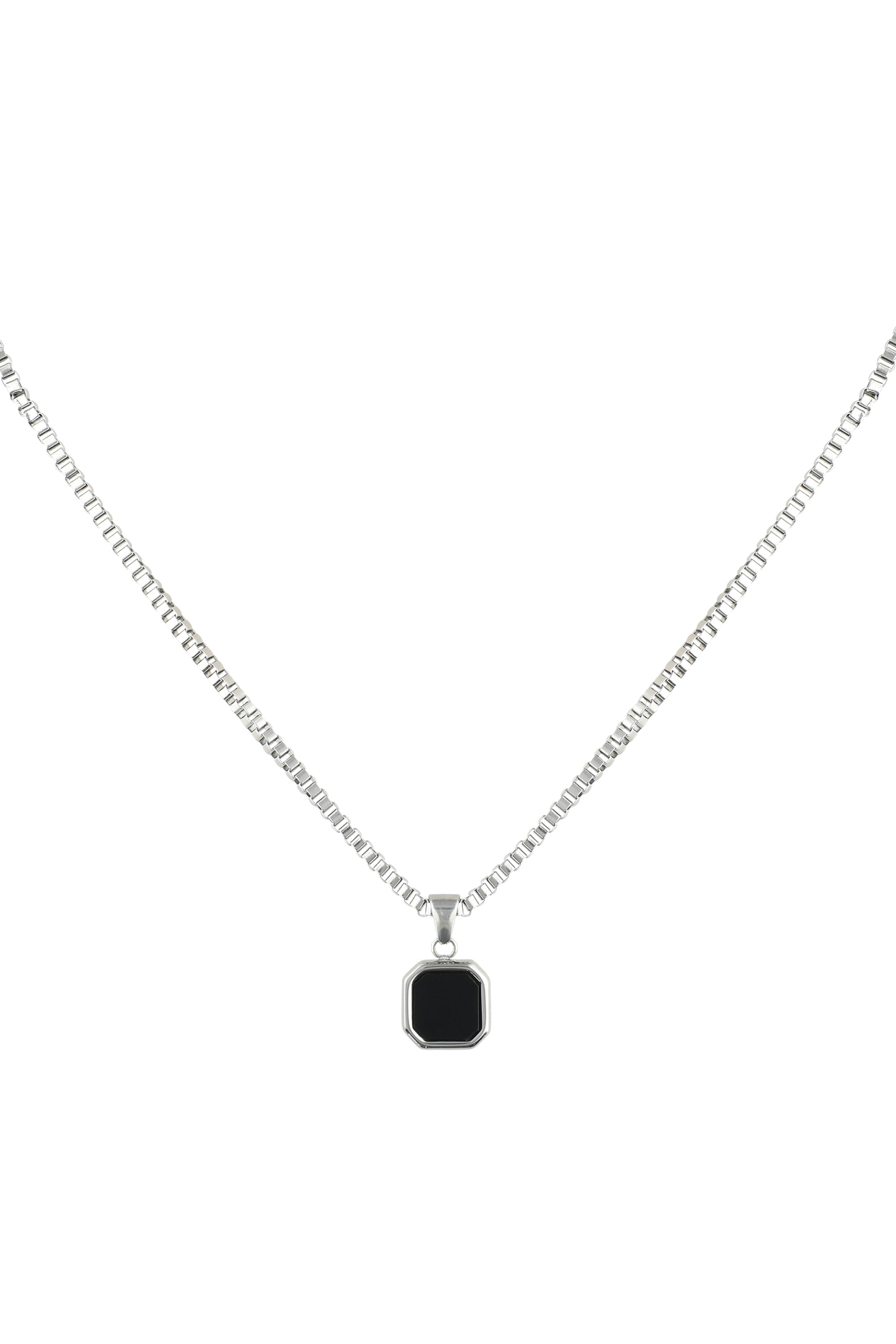 שרשרת בוקס בשילוב אבן שחורה - ITAY BRANDS