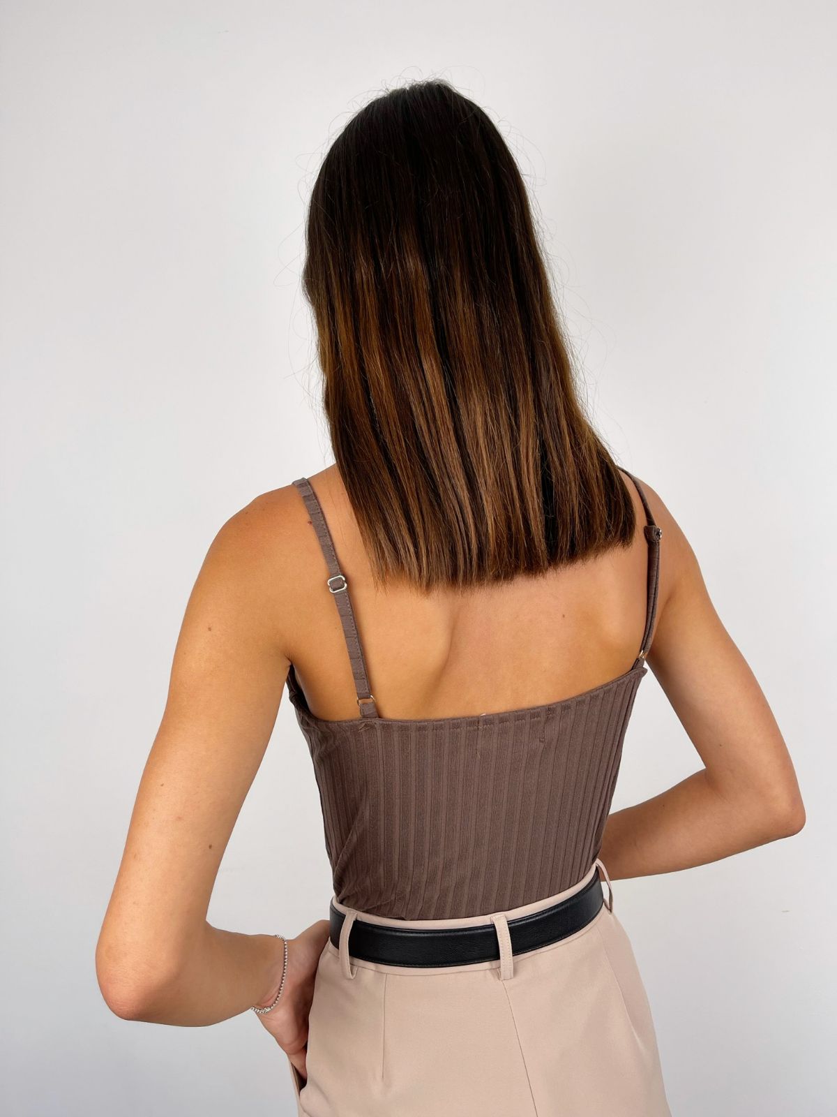 גופיה בטקסטורת פסים מפתח עגול - ITAY BRANDS