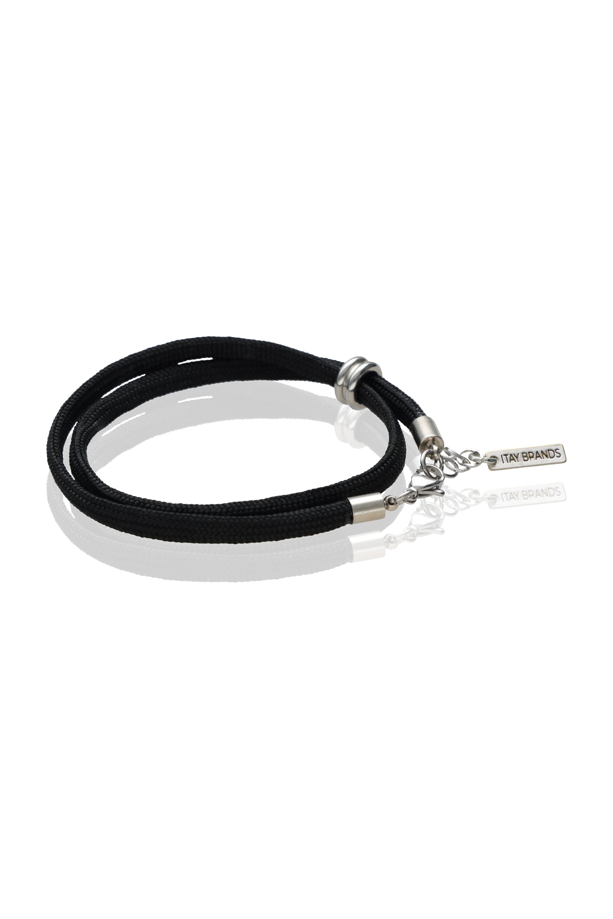 צמיד חבל שחור כפול