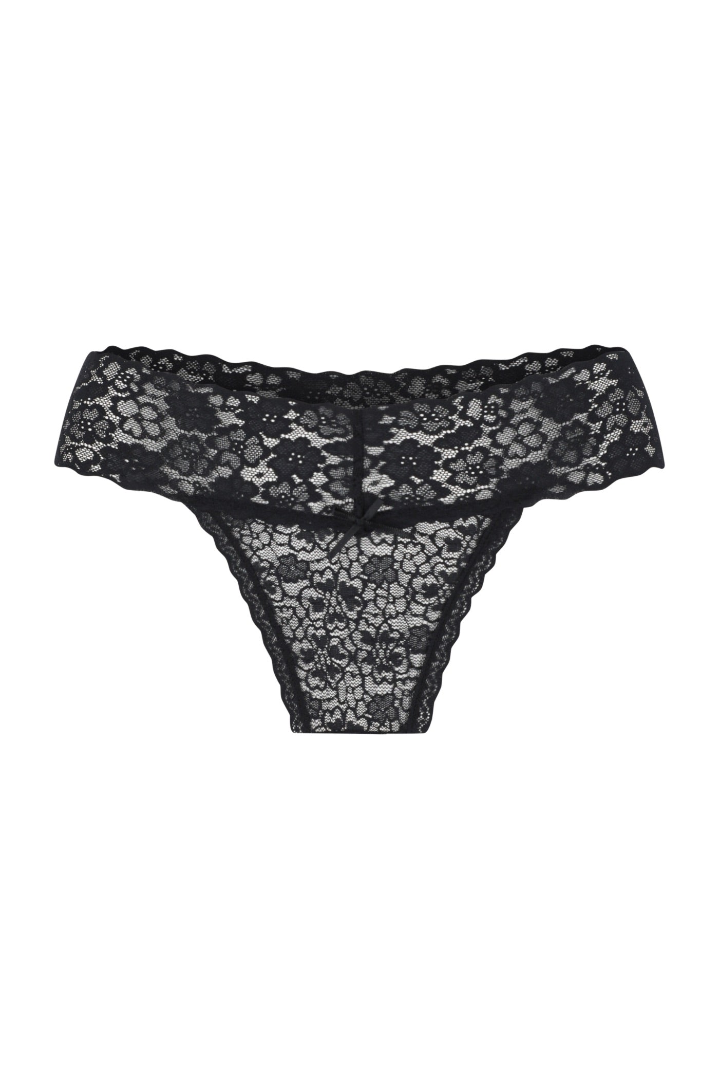 תחתון תחרה חוטיני - שחור - ITAY BRANDS