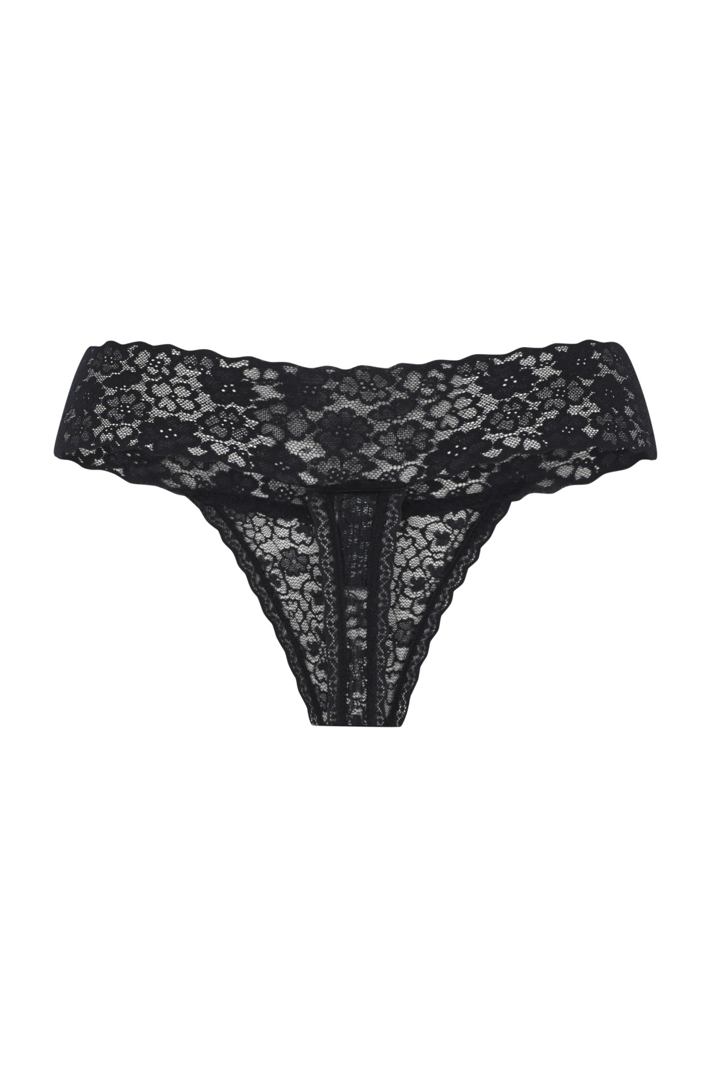 תחתון תחרה חוטיני - שחור - ITAY BRANDS