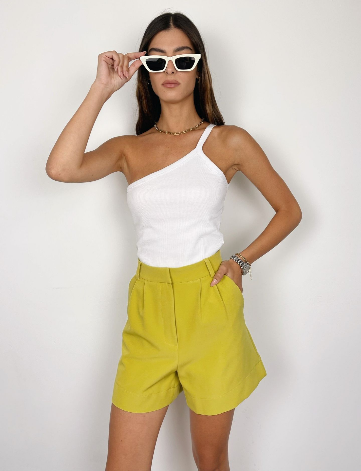 שורטס מחויטים קצרים מבד נשפך - ITAY BRANDS