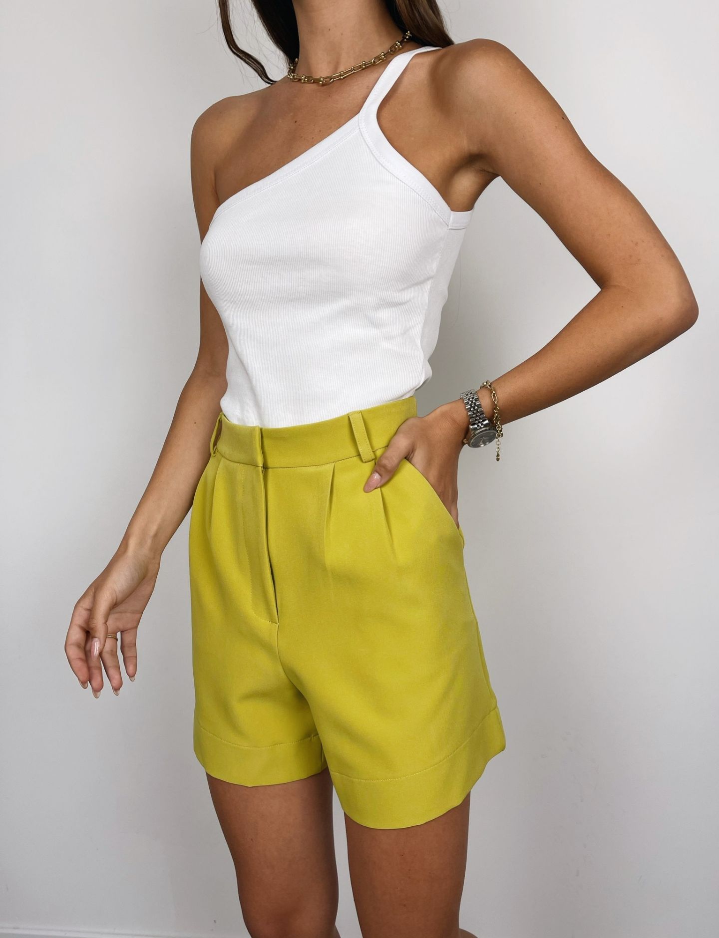 שורטס מחויטים קצרים מבד נשפך - ITAY BRANDS