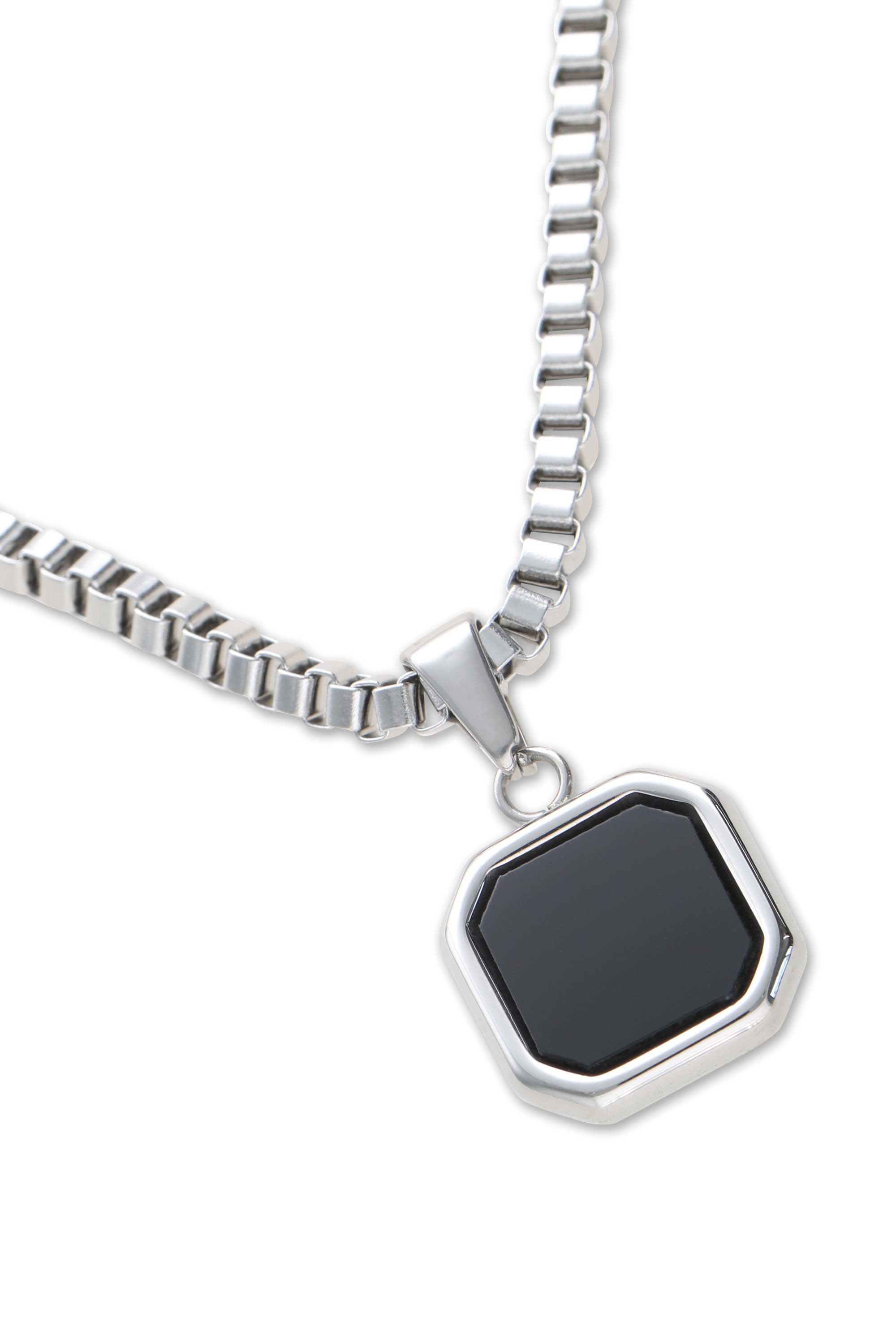 שרשרת בוקס בשילוב אבן שחורה - ITAY BRANDS