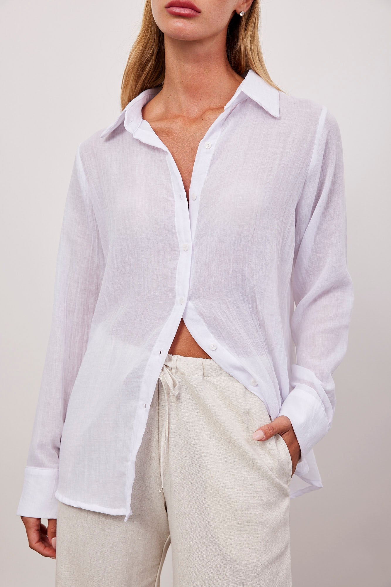 חולצה מכופתרת ארוכה בטקסטורה - ITAY BRANDS