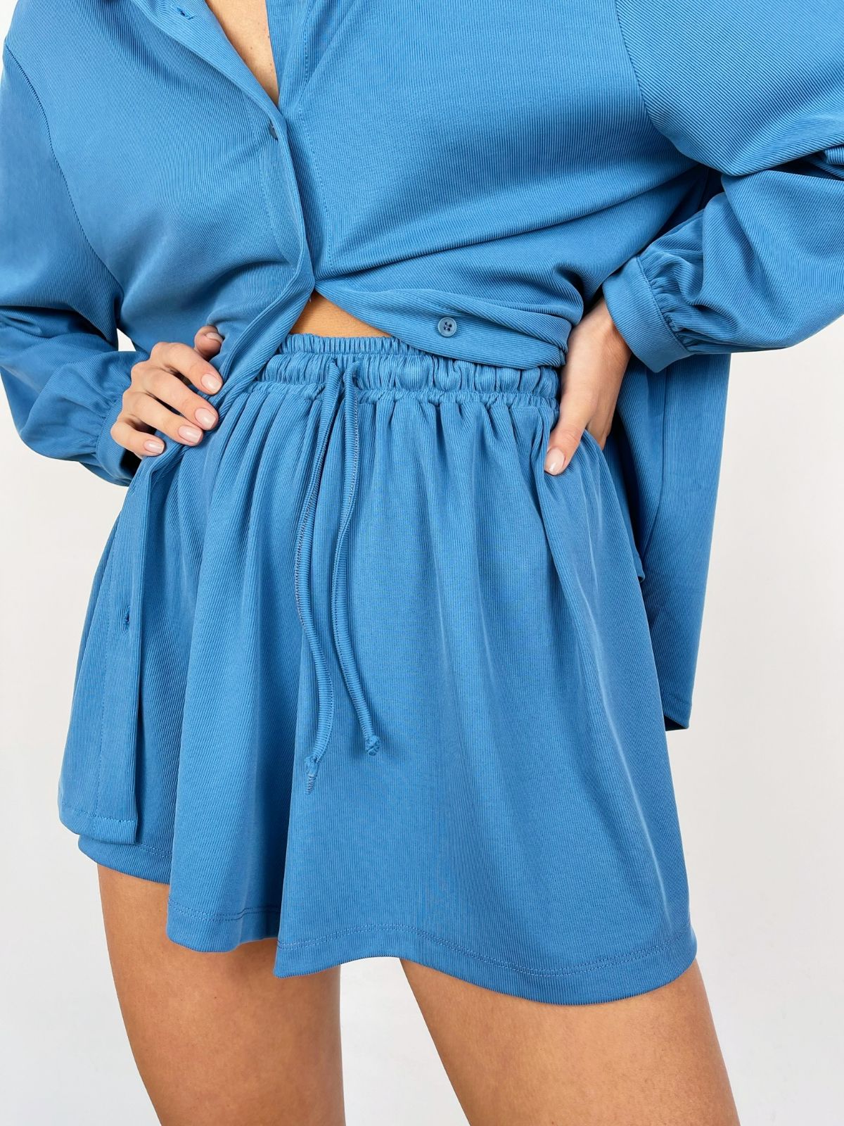 חליפת אוברסייז קצרה בד נשפך - ITAY BRANDS