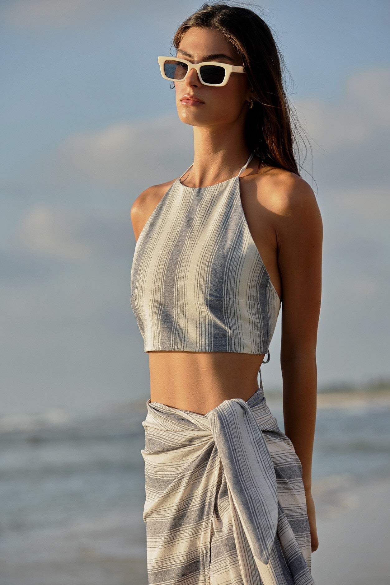 סט חצאית וטופ בשילוב פשתן - ITAY BRANDS