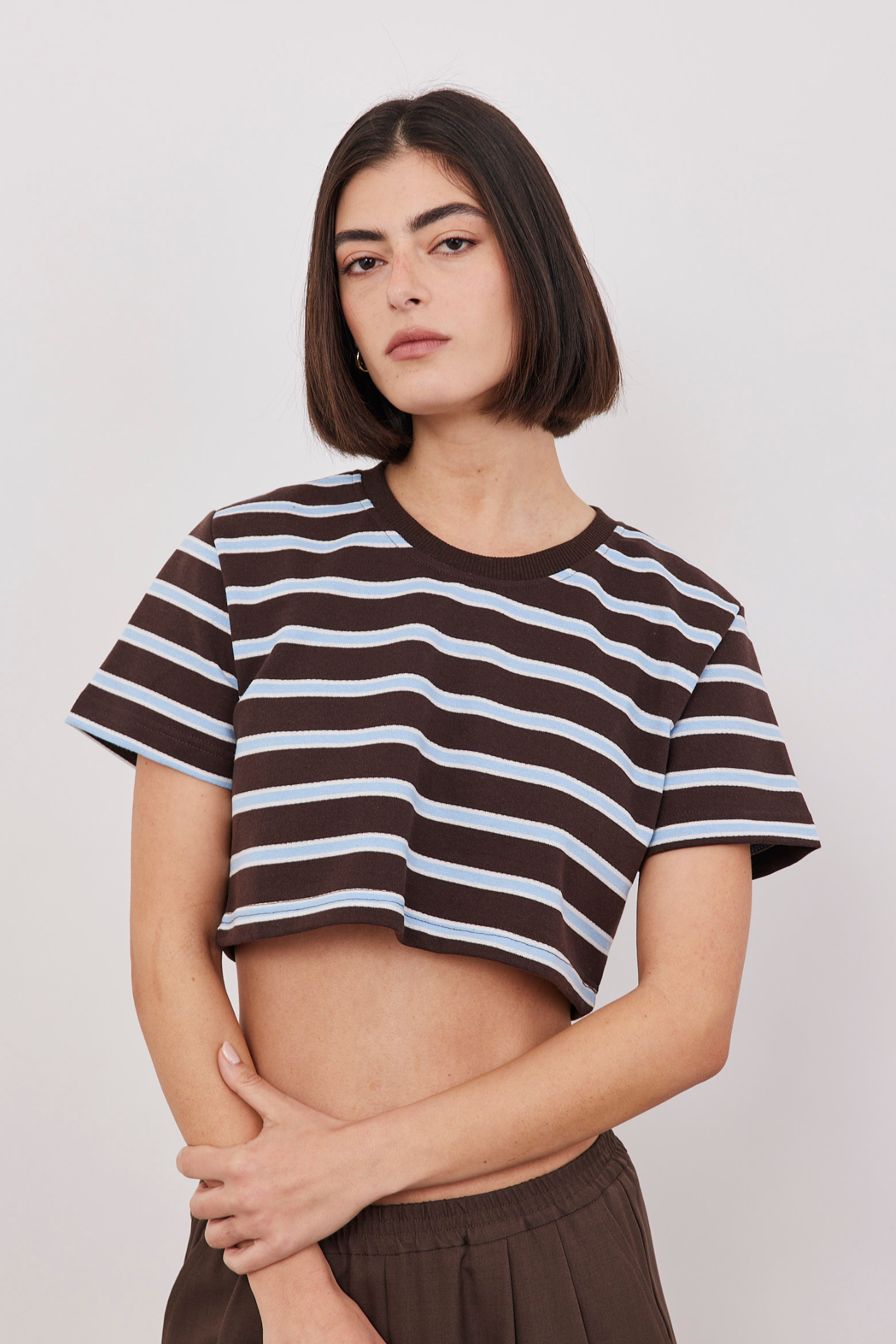 טי שירט קרופ פסים