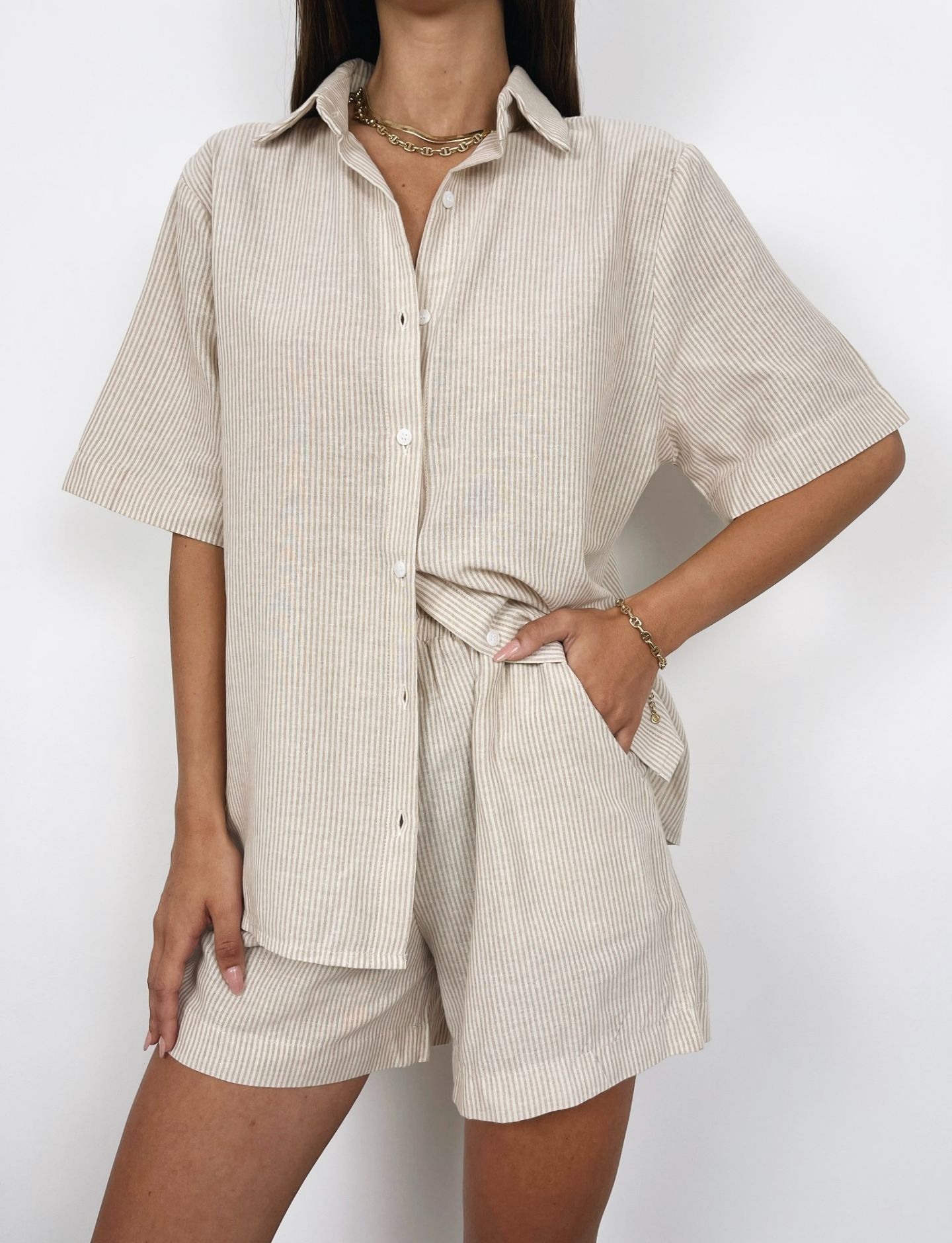 חליפת פסים מכופתרת - ITAY BRANDS