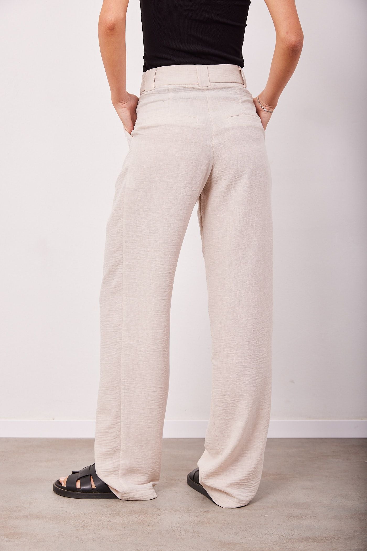 מכנסיים מחוייטים משולבים פשתן - ITAY BRANDS