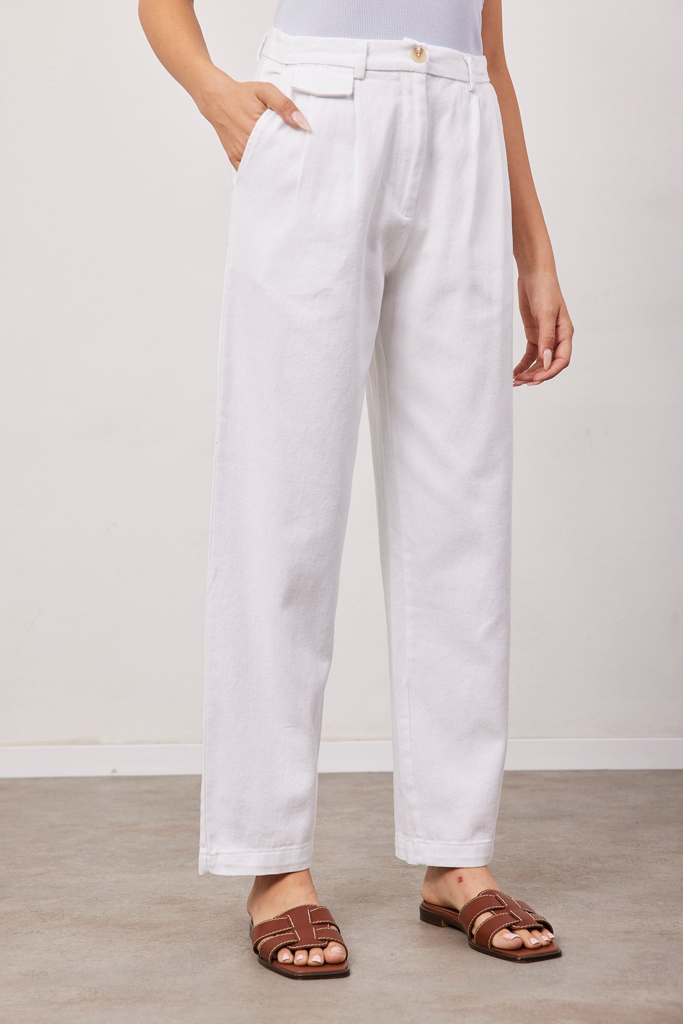 מכנסי דריל מחויטים עם כיס - ITAY BRANDS