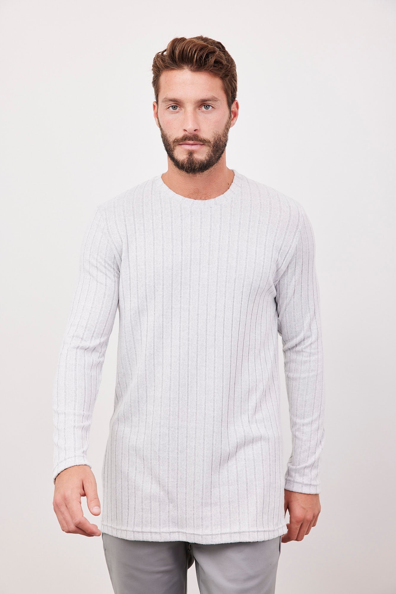 חולצת סריג רכה בטקסטורת פסים - ITAY BRANDS