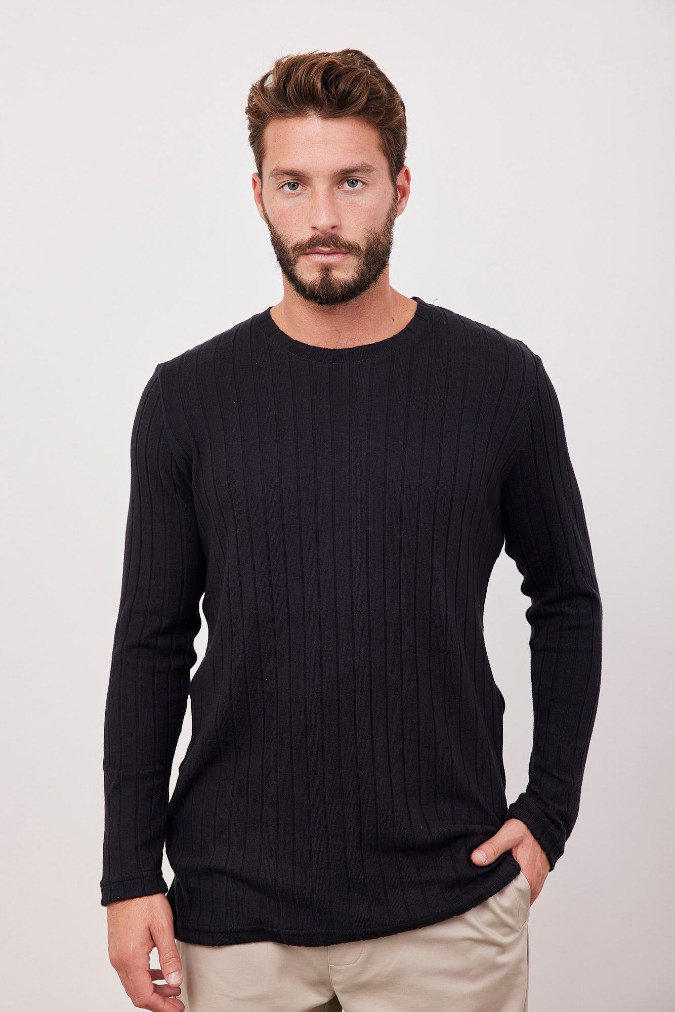 חולצת סריג רכה בטקסטורת פסים - ITAY BRANDS