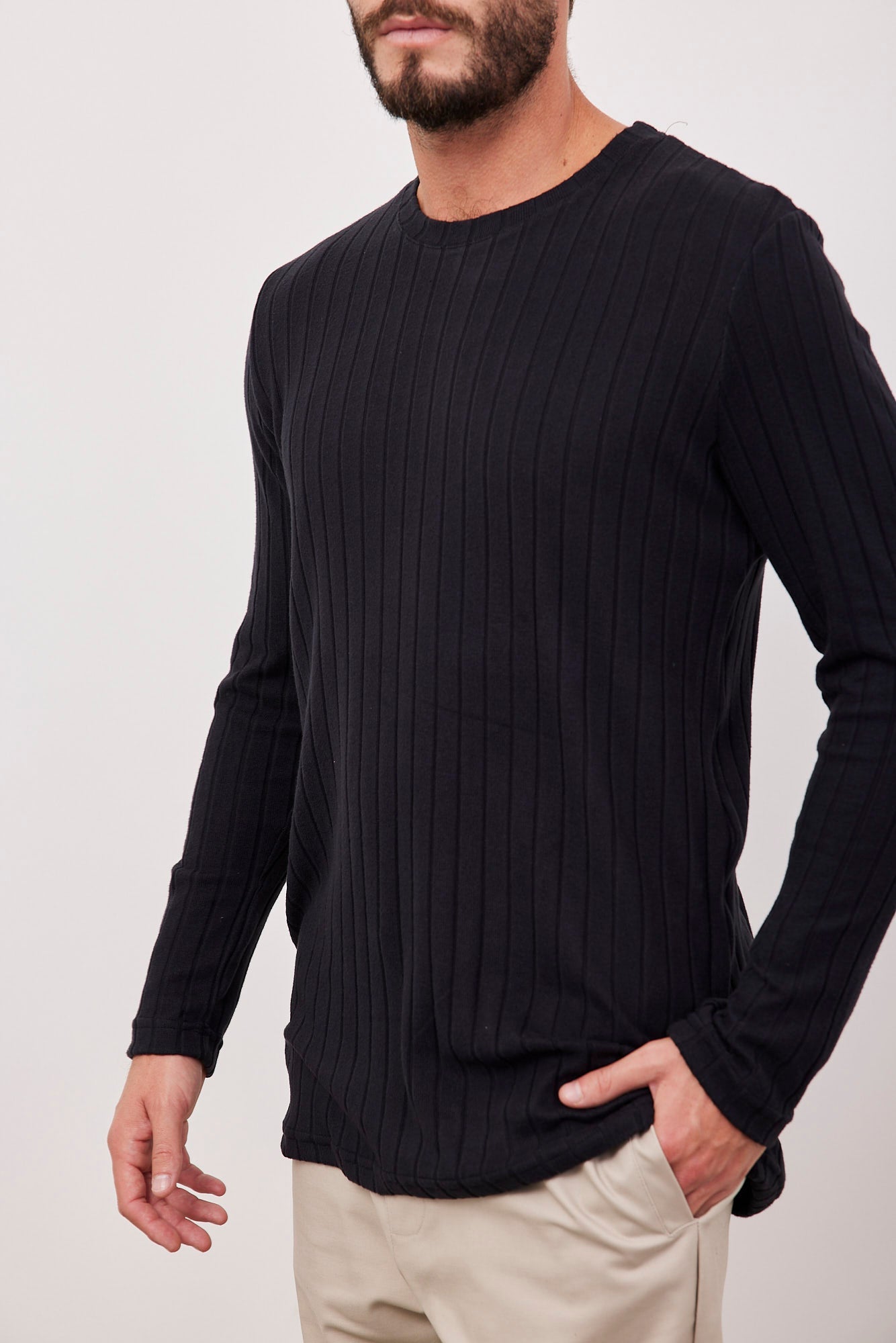 חולצת סריג רכה בטקסטורת פסים - ITAY BRANDS