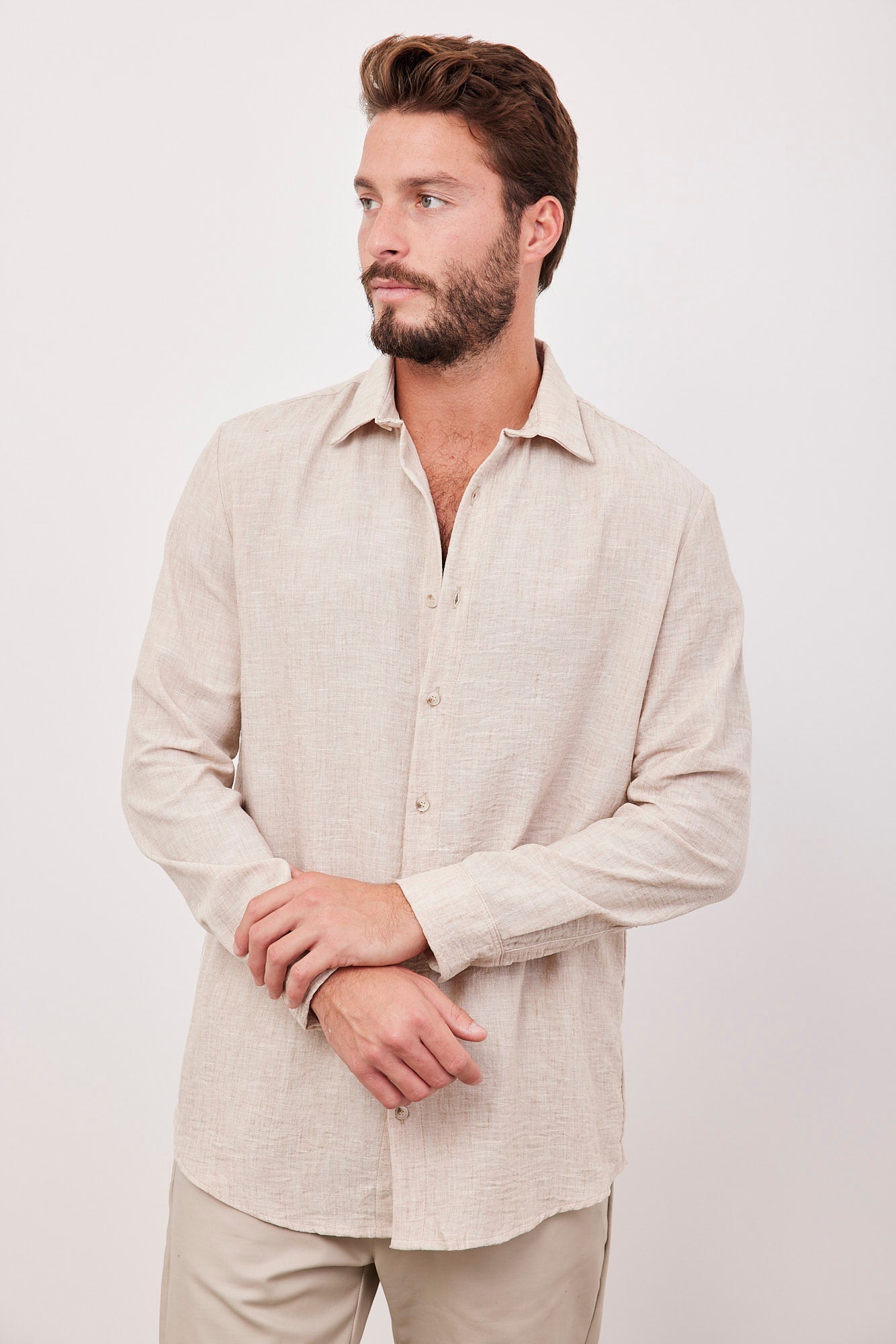 חולצה מכופתרת בטקסטורה - ITAY BRANDS