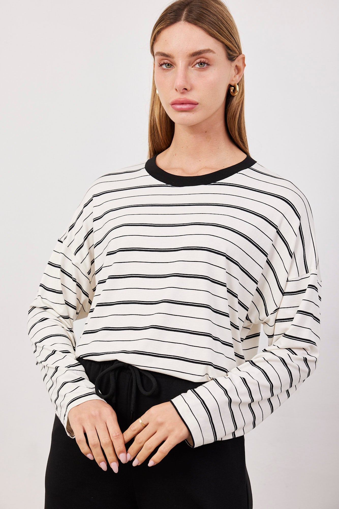 חולצת פסים אוברסייז ארוכה - ITAY BRANDS