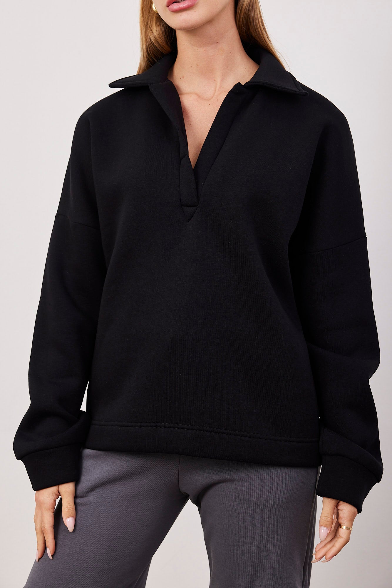 סווטשרט אוברסייז עם צווארון פולו - ITAY BRANDS