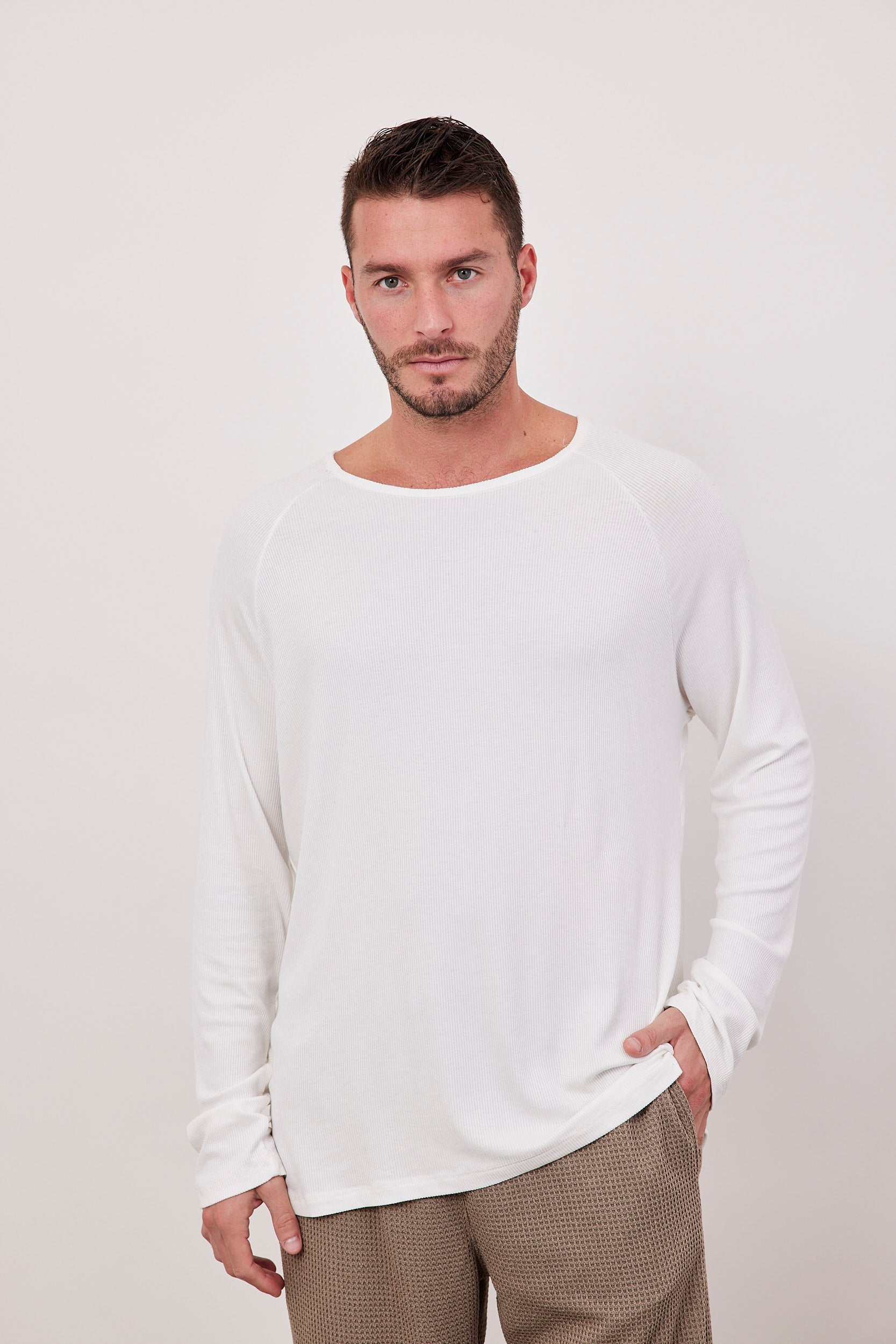 חולצה ארוכה מבד ריב