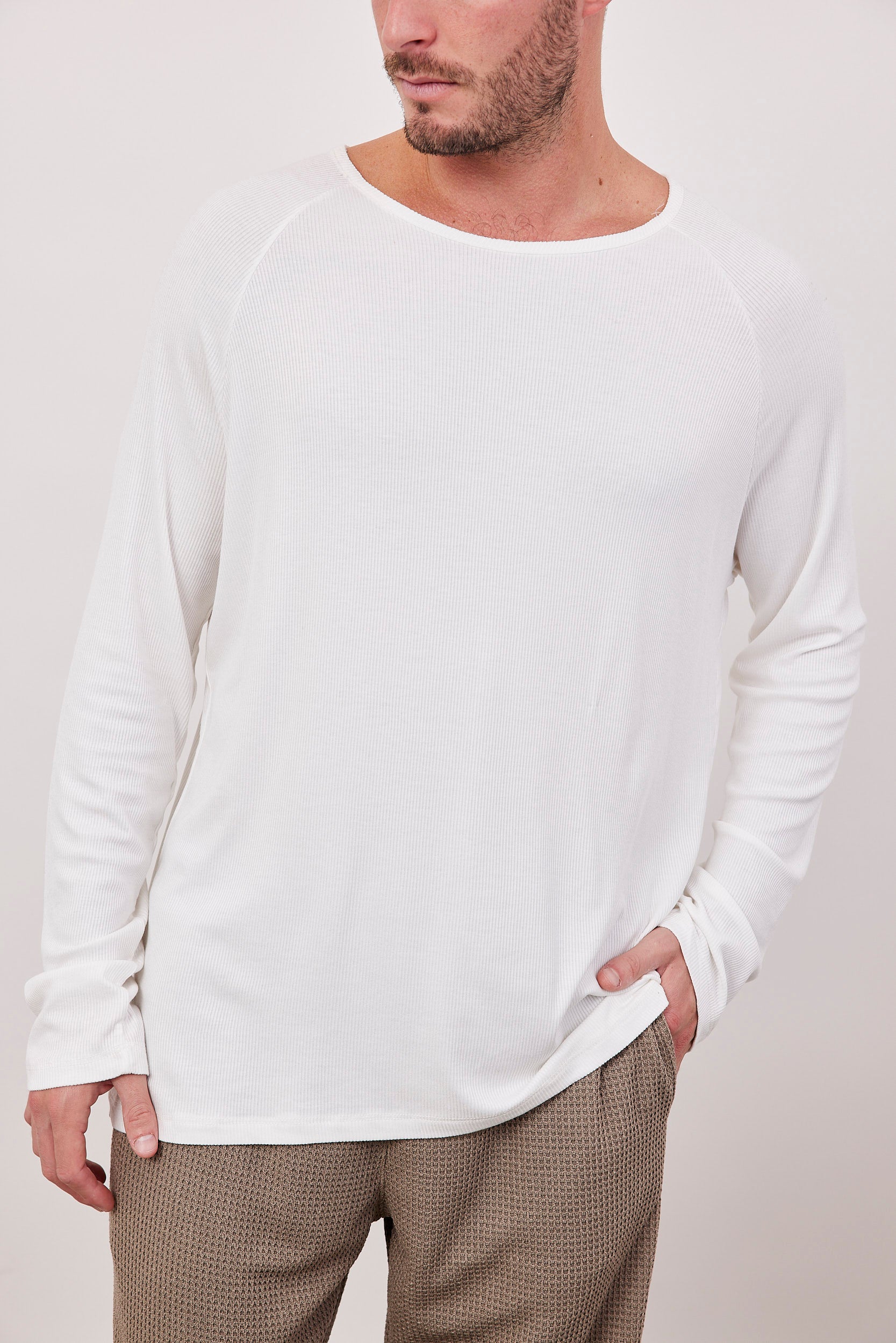 חולצה ארוכה מבד ריב